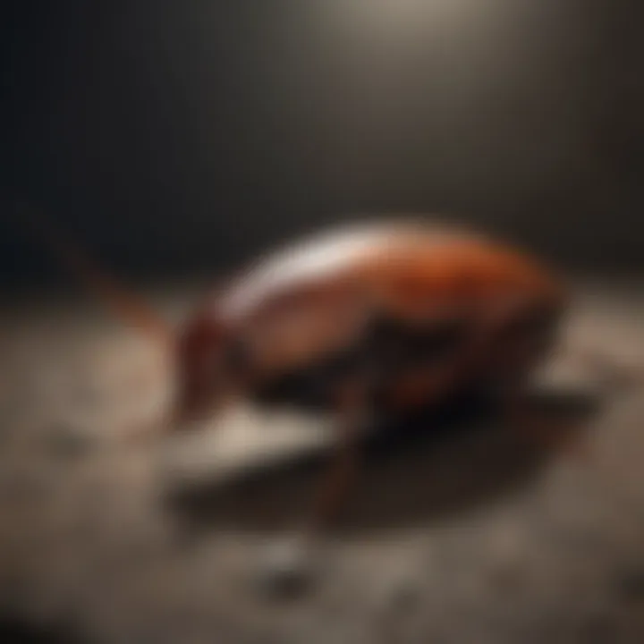 Oriental cockroach in a dark corner