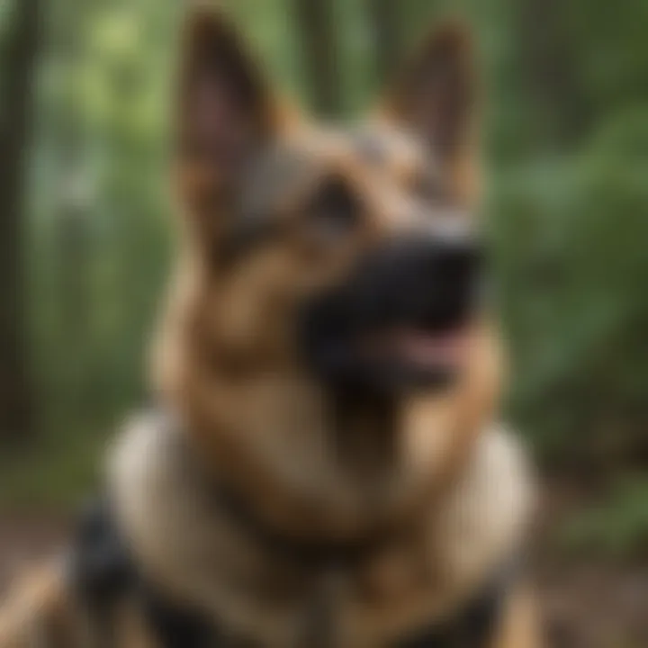 Workline German Shepherd participating in search and rescue