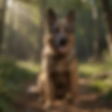 Workline German Shepherd in action during training