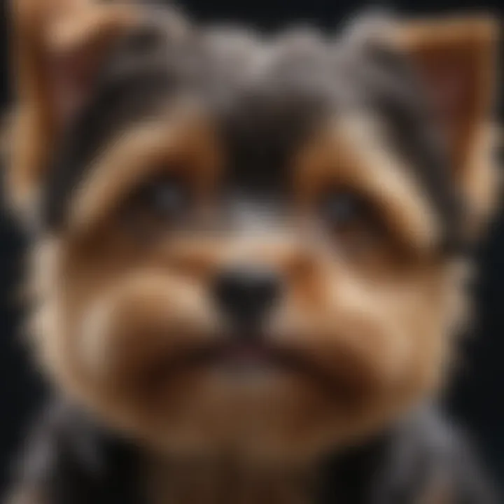 Close-up of a Yorkie Poo's face showcasing its features