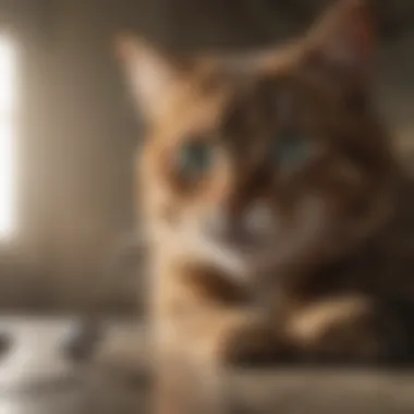 Emergency care being administered to a cat