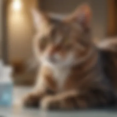 Cat receiving vaccinations at a veterinary clinic