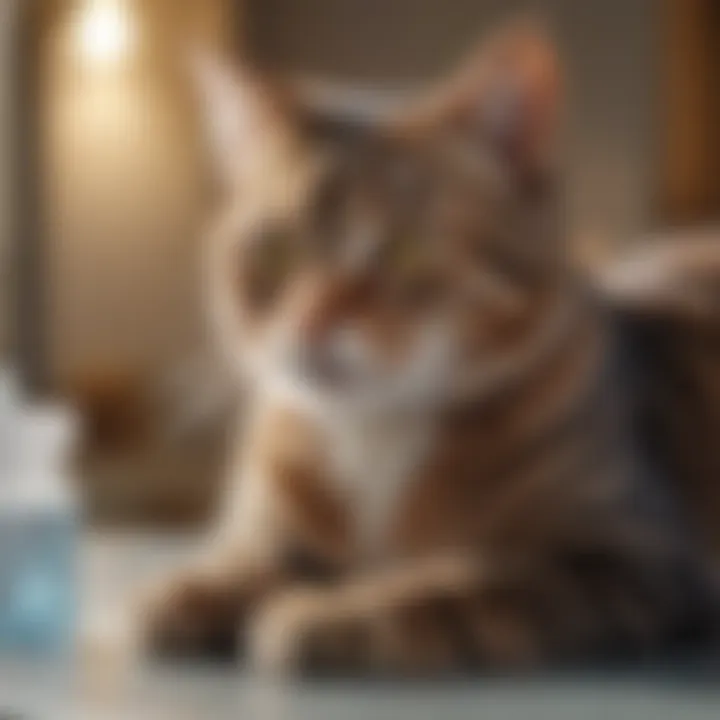 Cat receiving vaccinations at a veterinary clinic