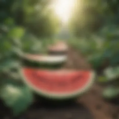 A field of watermelon plants thriving under the sun.