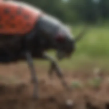Chemical control measures being applied in an agricultural field.