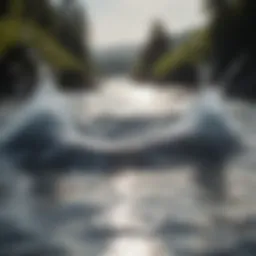 A mesmerizing whirlpool in a natural water body showcasing its dynamic currents.