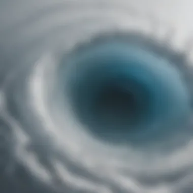 An illustration depicting the physics of whirlpool formation with arrows indicating water movement.