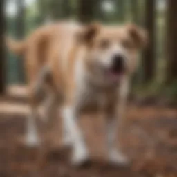 A dog displaying the behavior of humping a leg