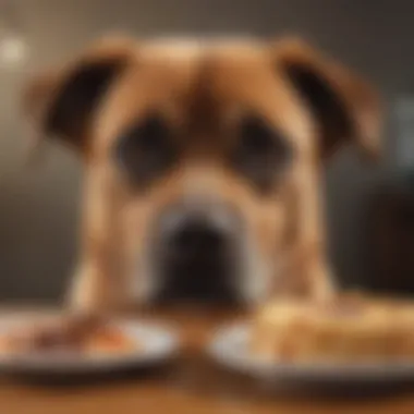 A dog displaying signs of stress or anxiety