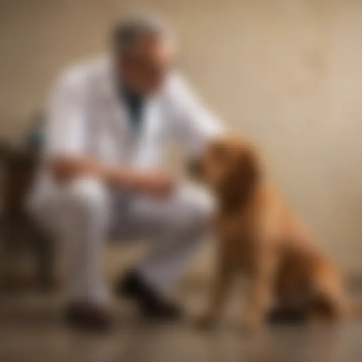 Veterinarian examining a dog