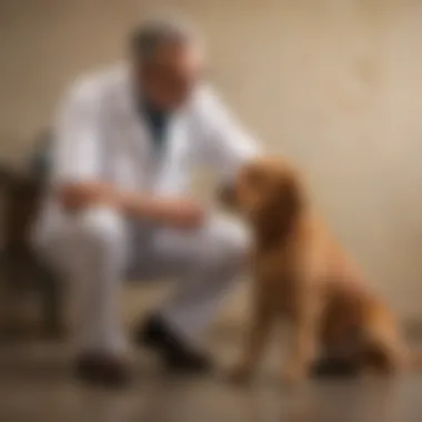 Consulting a Veterinarian for Health Issues Veterinarian examining a dog