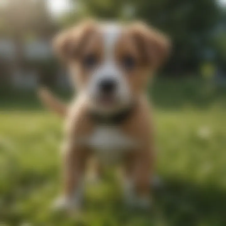 Puppy playing in the grass