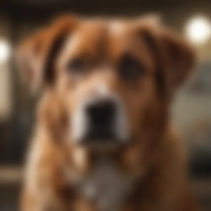 Dog showing signs of discomfort