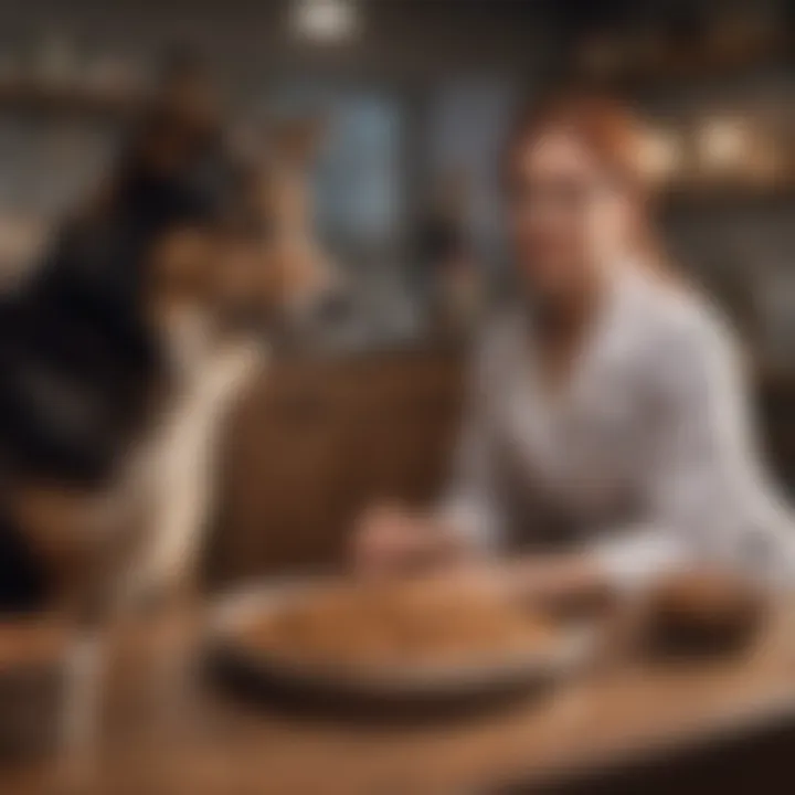 Veterinarian discussing dog food options