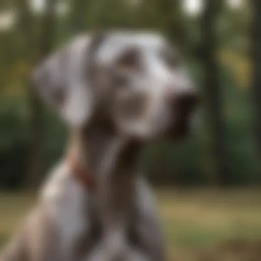 A stunning Weimaraner in a natural setting showcasing its sleek coat and athletic build