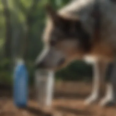 Dog drinking water to stay hydrated