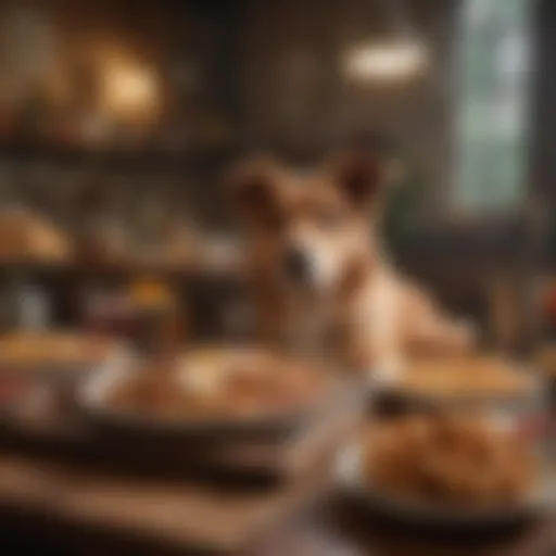 A variety of foods that are harmful to dogs displayed on a table