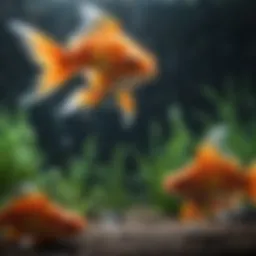 A vibrant goldfish swimming gracefully in a well-maintained aquarium.
