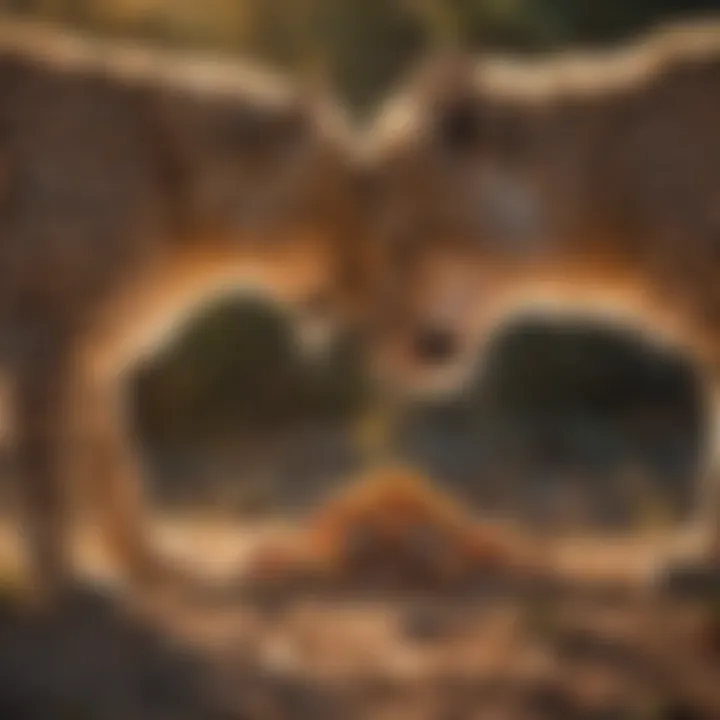 Cheetah feeding on its catch in the wild