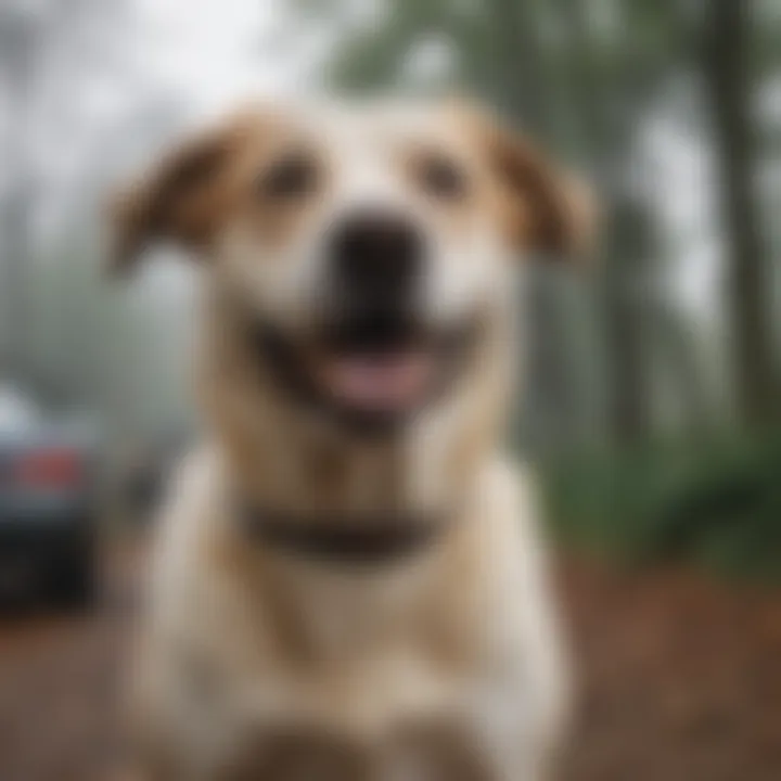 Happy dog reunited with its owner after being microchipped