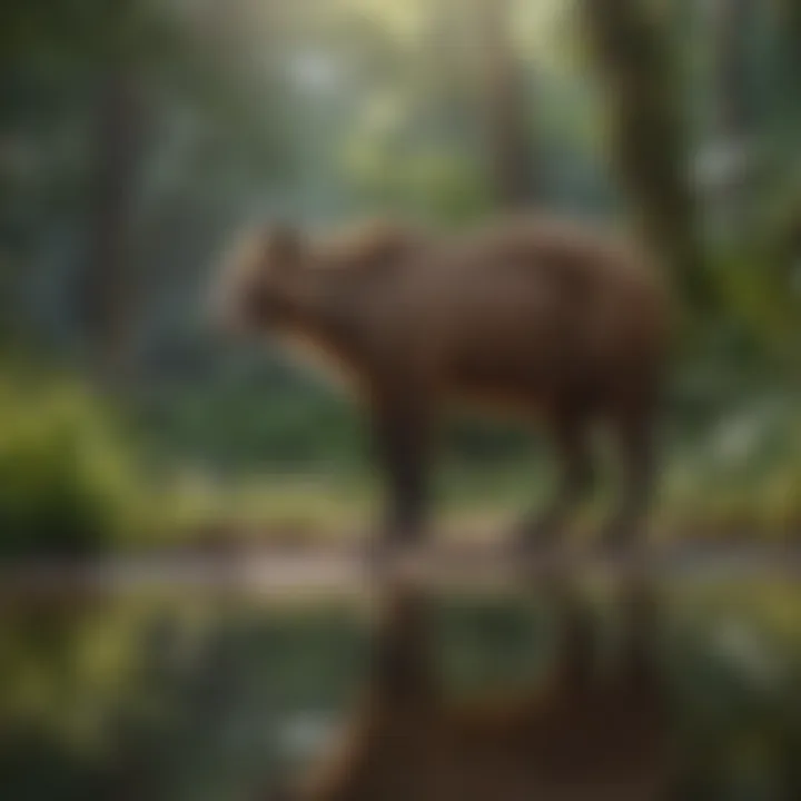 A serene landscape showcasing a variety of wildlife in their ecosystem